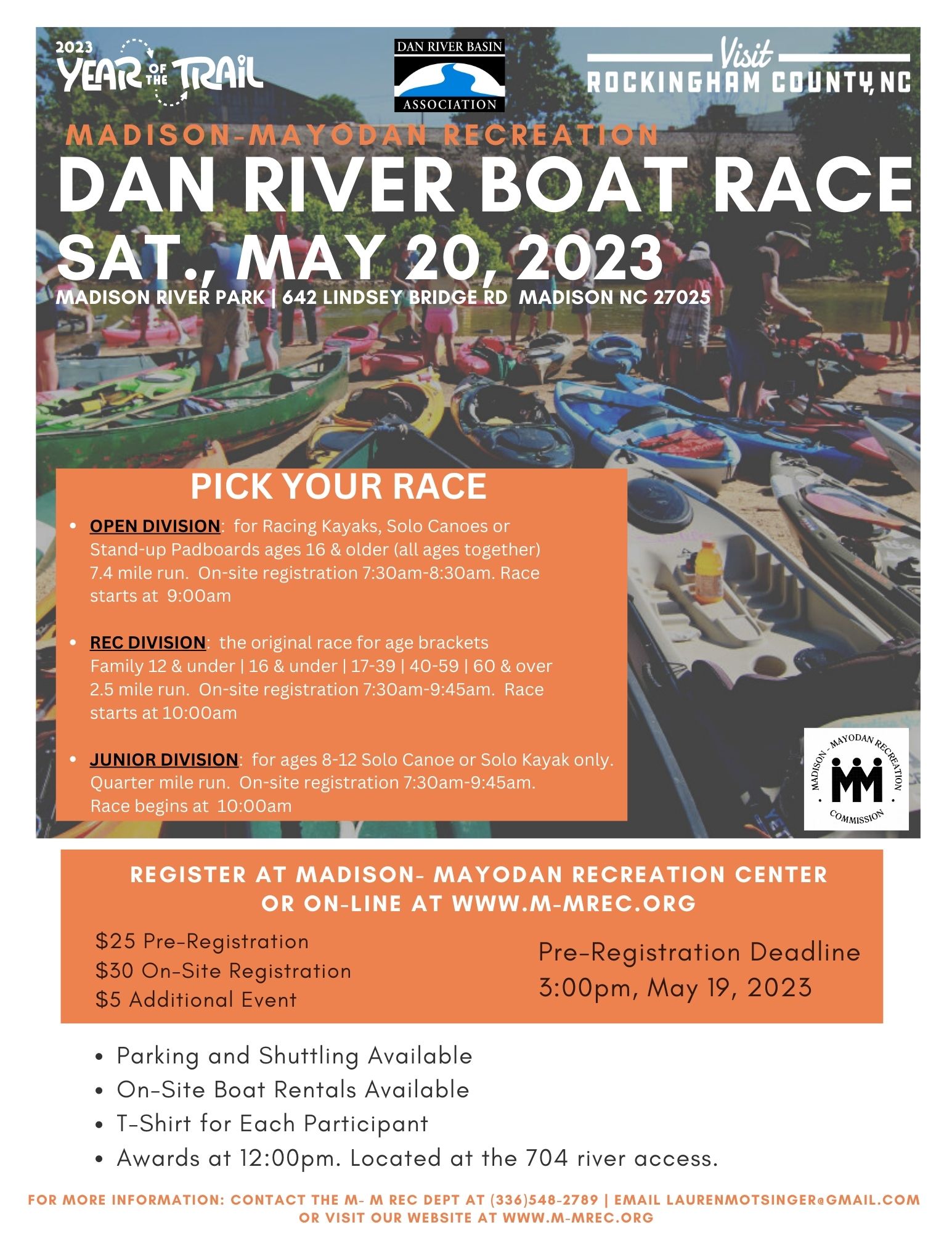 Dan River Boat Race Flyer, information on flyer in text below